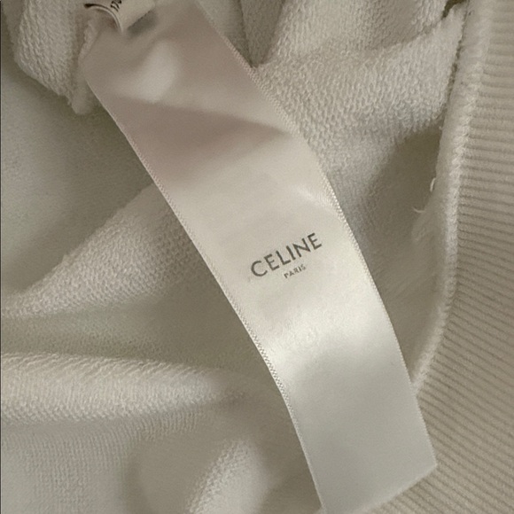 Celine White Hoodie with Black Logo (Men’s L) - Picture 7 of 10